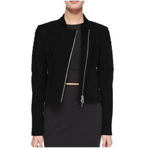 Theory Shezi K Perfect Suede Lamb Leather Combo Moto Jacket